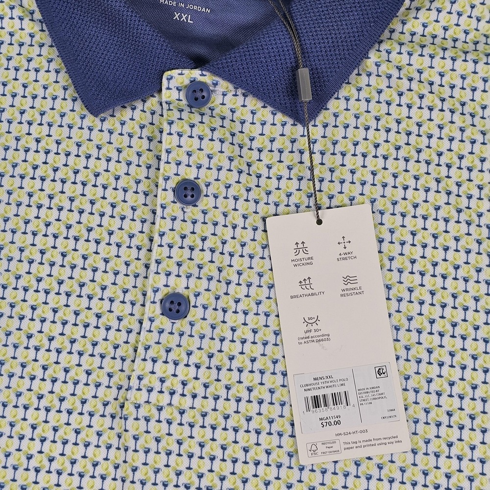 Walter Hagen Clubhouse Intarsia‎ Polo Shirt Mens 2XL Blue Graphic Print Golf - Picture 4 of 8